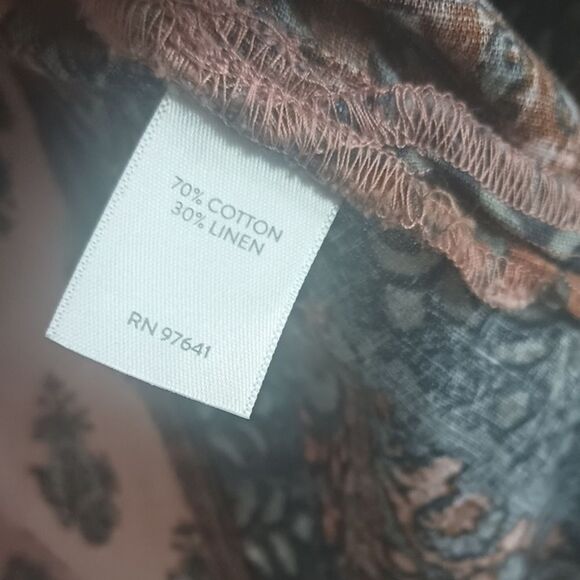 J. Jill Pure Jill Blouse Women's Sz M Folkloric Stamped Tunic Bohemian Lagenlook - Picture 3 of 9